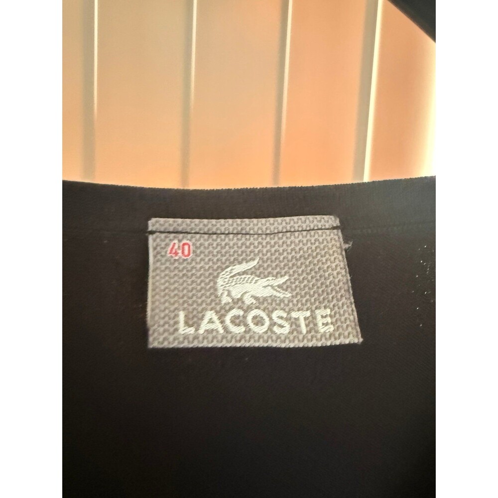 Women’s Lacoste Black Silk Cotton V-Neck Knit Vest Size 40 /Medium - Picture 4 of 5